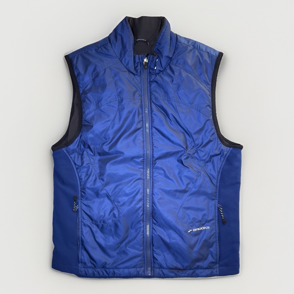 Brooks Shelter Technology Running Vest Men's Small Blue Full Zip Athletic